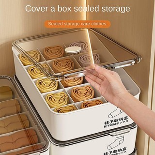 Hộp lưu trữ đồ lót JKDESIGN, có nắp 10 / 15 lưới Quần lót tất sắp xếp, xếp chồng ổn định bền bỉ Hộp lưu trữ tủ quần áo phân loại chống bụi cho gia đình