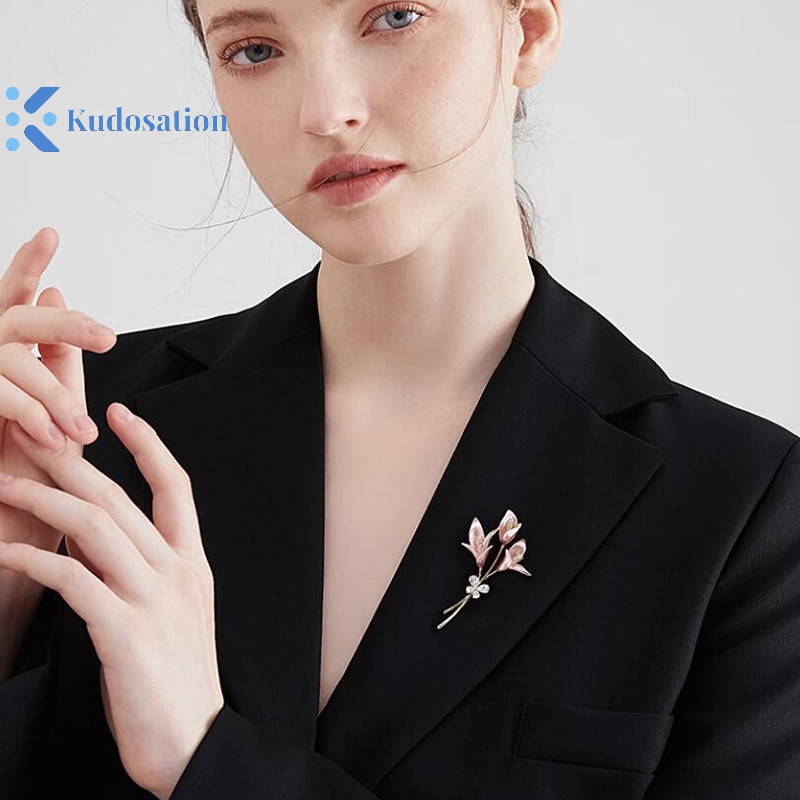 Kudosation Pha Lê Hoa Thổ Cẩm Ve Áo Pin Kim Cương Giả Trang Sức Nữ Cưới Chân Lớn Trâm Cài Cho Nữ Xòe Quần Áo Phụ Kiện