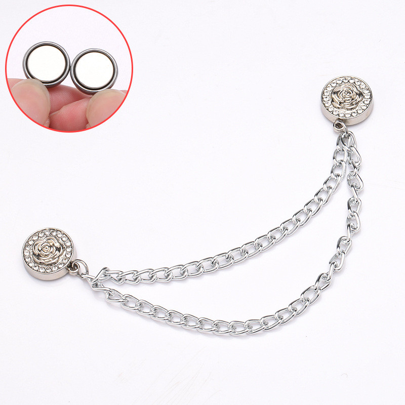 [Yunyuan] Khăn trùm đầu khóa từ tính mạnh mẽ hoa hồng sáng bóng để thay đổi chiều dài chân và tay áo quần không cần may Phụ kiện Hồi giáo Khóa khăn lụa