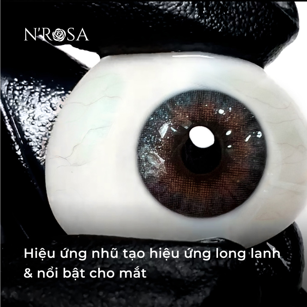 Lens cận màu xám N’Rosa Fantasy Gray 💥HÀNG CAO CẤP💥 Kính áp tròng Hàn Quốc có độ cận 0-8, màu xám thời thượng siêu xinh