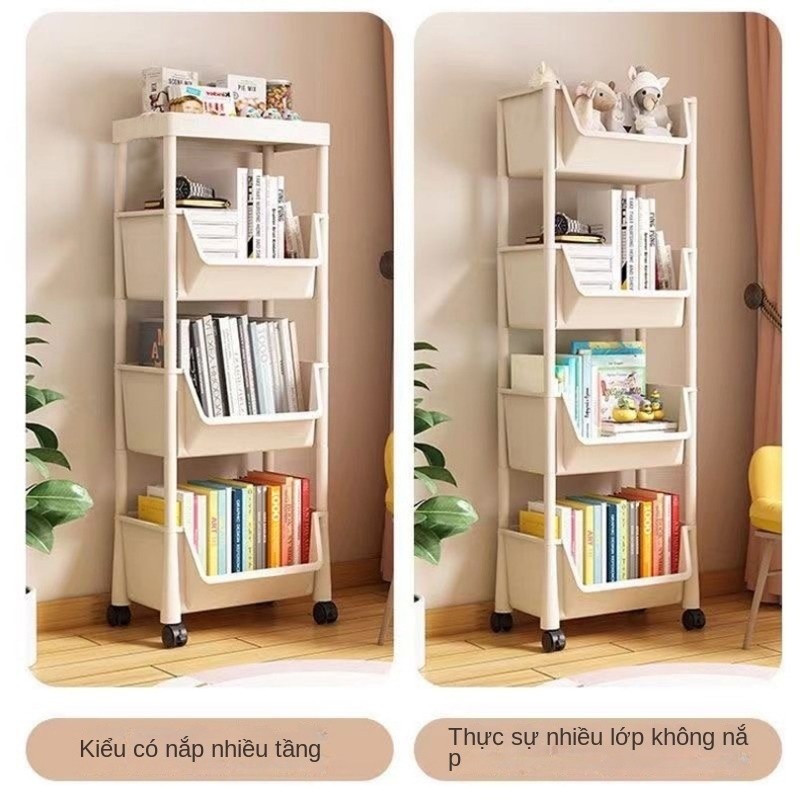 Kệ Đê đồ 3 Tầng Đa Năng Có Bánh xe , Kệ Sách, Kệ Phòng Khách, Phòng Học, Nhà Bếp, Phòng Tắm (393)