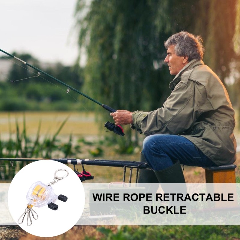 Móc khóa Mon Fishing Reel có dây co giãn, phù hợp cho kính thiên văn và nhiều mục đích khác
