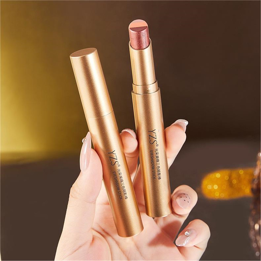 Ảnh Bút Kẻ Mắt Dạng Thỏi Yzs 3 Màu Lì Dạng Nhũ Ngọc Trai, Lâu Trôi, Chống Nước, Dụng Cụ Trang điểm Mắt *THỦY TINH 1