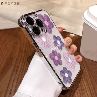 Dành Cho Samsung Galaxy C55 M55 M54 M53 M52 M51 M34 M33 M32 4G 5G Ốp Điện Thoại Màu Tím Tranh Sơn Hoa Mạ Sáng Bóng Vỏ Silicon Mềm Vỏ Ốp Lưng