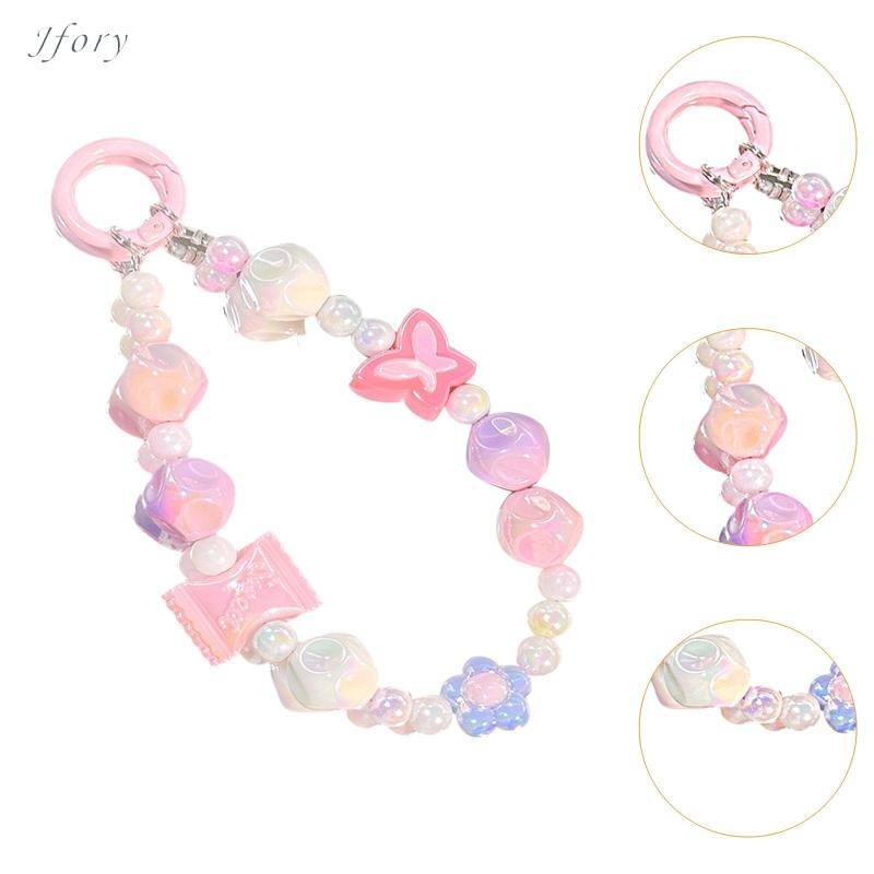 Jfory Đính Hạt Chìa Khóa Vòng Tay Treo Trang Trí Chìa Khóa Di Động