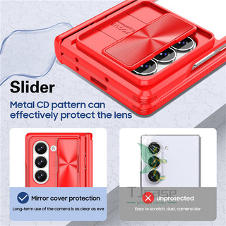 Vỏ máy ảnh ống kính trượt lai Samsung Galaxy Z Fold 6 Z Fold 5 Z Fold 4 Bản lề tự động phục hồi toàn diện Vỏ bảo vệ