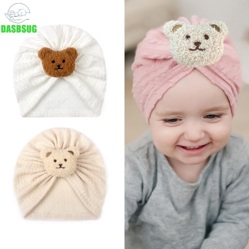 Dasbsug Mũ Turban Hợp Thời Trang Mũ Beanies Chắc Chắn Chống Gió Trẻ Sơ Sinh Thu Đông Mũ nón