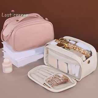 [Lostcorner] Túi đựng mỹ phẩm đa năng dung tích lớn di động Túi đựng đồ trang điểm chia nhỏ tự do Túi đựng mỹ phẩm hợp thời trang thẩm mỹ cao [Mới]