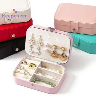 [Keepcheer] Hộp lưu trữ trang sức du lịch di động Hộp lưu trữ bằng da cho vòng cổ Vòng đeo tay Vòng trang sức tai Hộp chống bụi [Mới]