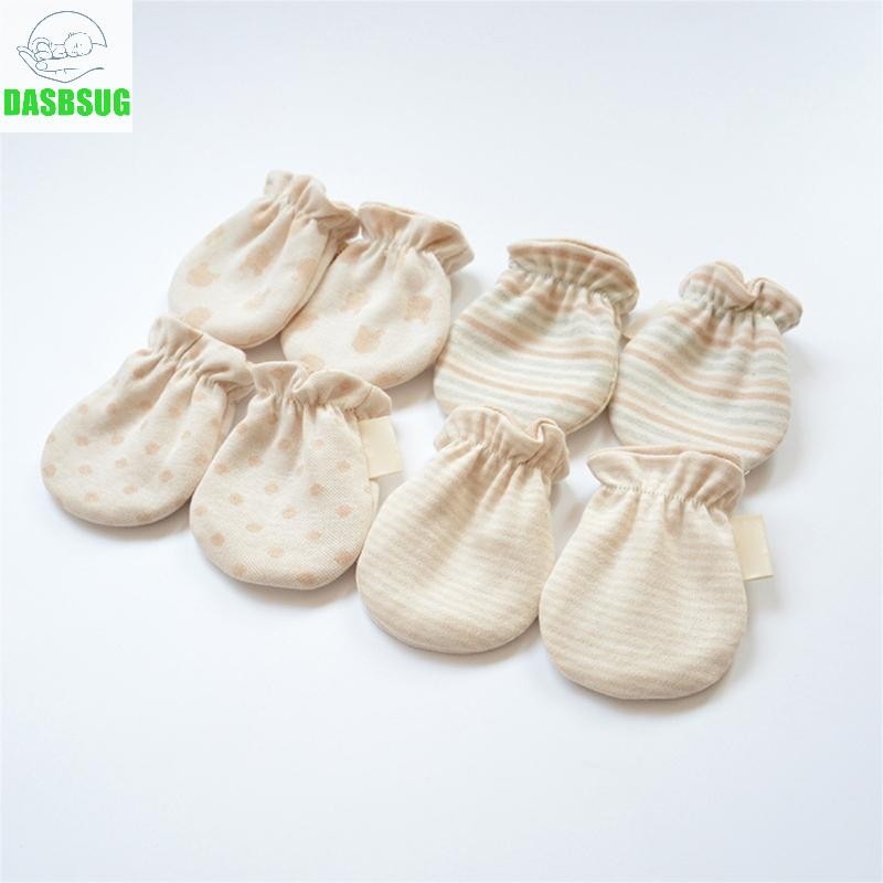 Dasbsug Bộ găng tay sơ sinh dễ thương 1 cặp 0-6 tháng tuổi Găng tay không trầy xước in hình đáng yêu