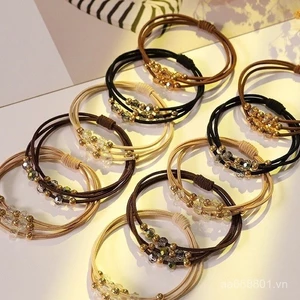 🌟#Dây buộc tóc nữ nhẹ nhàng sang trọng khí chất bao da dây buộc tóc bền cao đàn hồi người lớn dây cao su dây buộc tóc đơn giản Rhinestone