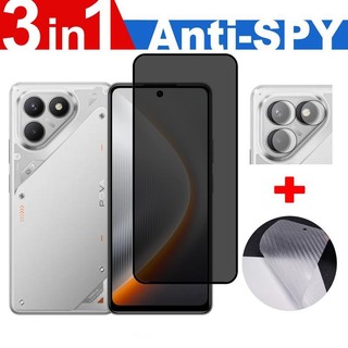 3 trong 1 Cho Tecno Pova 7 4G Kính Cường Lực Chống Gián Điệp Cho Tecno Pova 7 6 Neo Pro Ultra 4G 5G Privacy HD Bảo Vệ Màn Hình Bảo Vệ Toàn Diện Với Bảo Vệ Ống Kính + Phim Mặt Sau