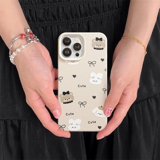 Ốp Lưng iPhone TPU Hoạ Tiết Da Mềm Gấu Nhỏ Chống Sốc, Chống Bẩn Cao Cấp - iP X/XS/11/12/13/14/15/16/17/Plus/Pro/Max/Air