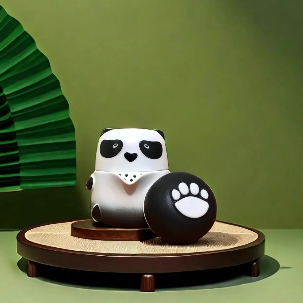 Bộ trà gốm sứ gấu trúc di động ngoài trời Văn phòng / Hộ gia đình Giải trí Bộ trà Kung Fu Quà tặng giá trị cao