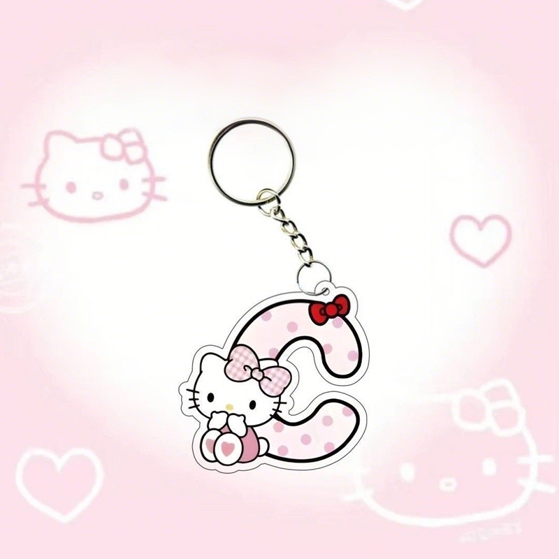 Móc Khóa Chữ Cái Tiếng Anh Hello Kitty - Quà Tặng Sango