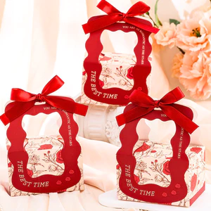 Hộp đựng quà H60 nơ lụa sang trọng kẹo cưới bánh chocolate tặng khách hàng, hội nghị 8/3