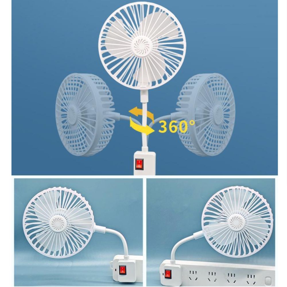 Quạt ổ cắm SIMPLEAID, Quạt làm mát thiết kế phích cắm 3 công cụ tiết kiệm năng lượng, Quạt hoạt động yên tĩnh có thể điều chỉnh 360 độ USB-Powered sử dụng mùa hè