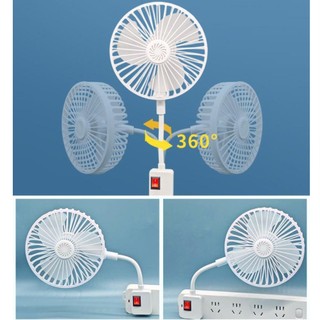 Quạt cắm điện COZYNEST phích cắm 3 chân, tiết kiệm năng lượng, xoay 360°, làm mát treo tường USB, hoạt động êm, dùng cho nhà bếp