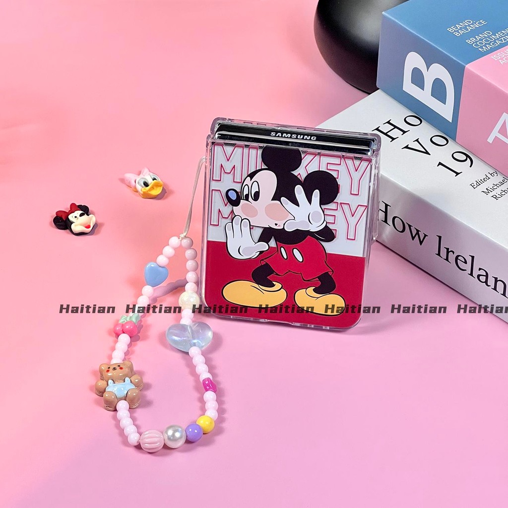 Thích Hợp Cho Samsung Galaxy Zflip7 Phim Hoạt Hình Dễ Thương Mickey Minnie Vỏ Điện Thoại Dây Gấp Cho ZFlip 6 5 4 3 5G N3Flip MixFlip 2 Vỏ Bảo Vệ Cứng