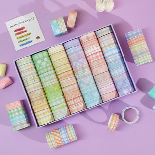 Washi Tape Kẻ Caro Pastel – Trang Trí Sổ Tay, Decor, Bullet Journal