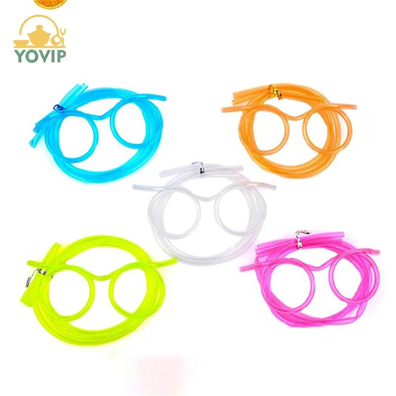 YOVIP Ống Hút Ngộ nghĩnh Kính PVC Mềm Ống Hút Uống Linh Hoạt Trẻ Em Dự Tiệc Tiếp Liệu Thanh Tiếp Liệu Phụ Kiện Đồ Chơi Sáng Tạo VN