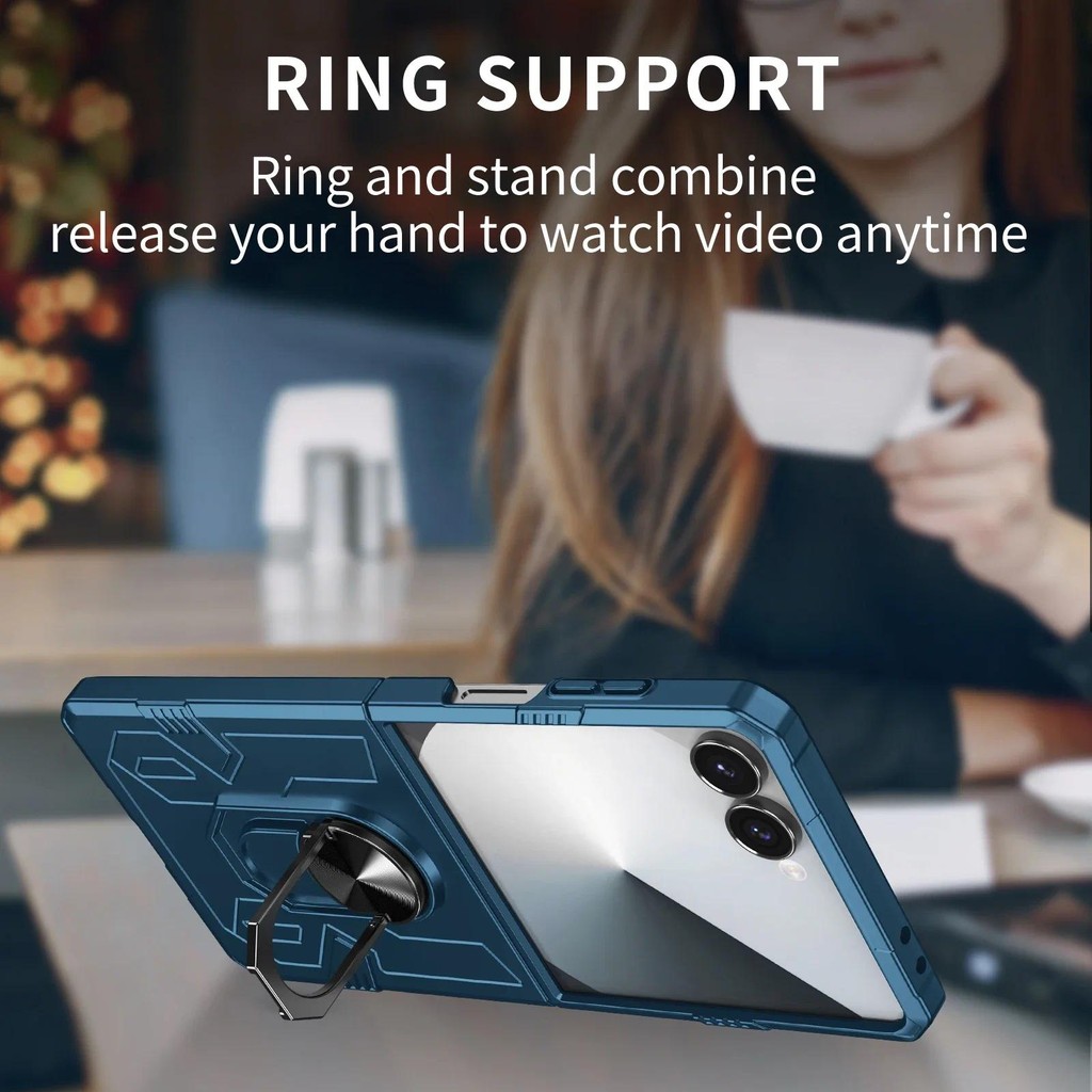 Vòng Giá Đỡ Ốp Lưng Điện Thoại Samsung Galaxy Z Flip 7 6 5 4 3 Flip7 Flip6 Flip5 Bảo Vệ Vỏ Cứng Chống Sốc