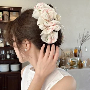 JULYHOT Hoa Nhẹ Nhàng Nhiều Lớp Kẹp Tóc Xù Chất Lượng Cao Đa Năng Cho Nữ Đuôi Ngựa Móng Vuốt Kẹp Phụ Kiện Tóc Massivedeals