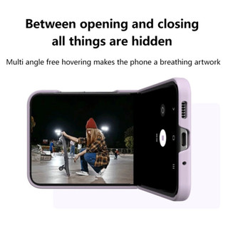 Ốp điện thoại gập vòng da cửa sổ lớn cho Samsung Galaxy Z Flip 7 6 5 Zflip6 zflip7 zflip7fe