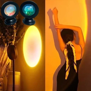 Led USB Hoàng Hôn Đèn Máy Chiếu Trang Trí Nhà Đèn Ngủ Di Động Tâm Trạng Ánh Sáng Neon VN