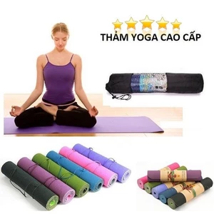Thảm tập yoga chống trượt định tuyến 2 lớp 6mm cao cấp, Thảm tập gym tại nhà
