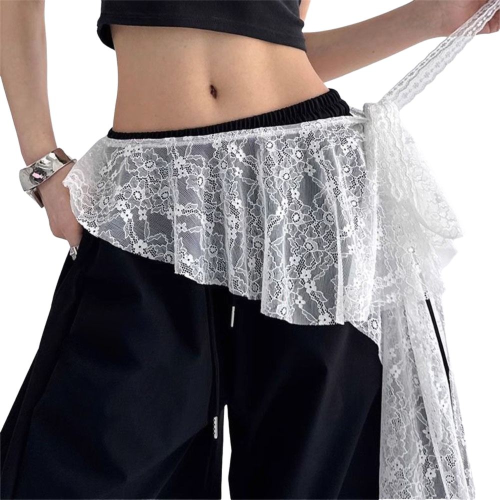 Váy Mini Ren Yokey Thêu Hoa Ren Xù, Thiết Kế Ruched và Thắt Lưng Cao