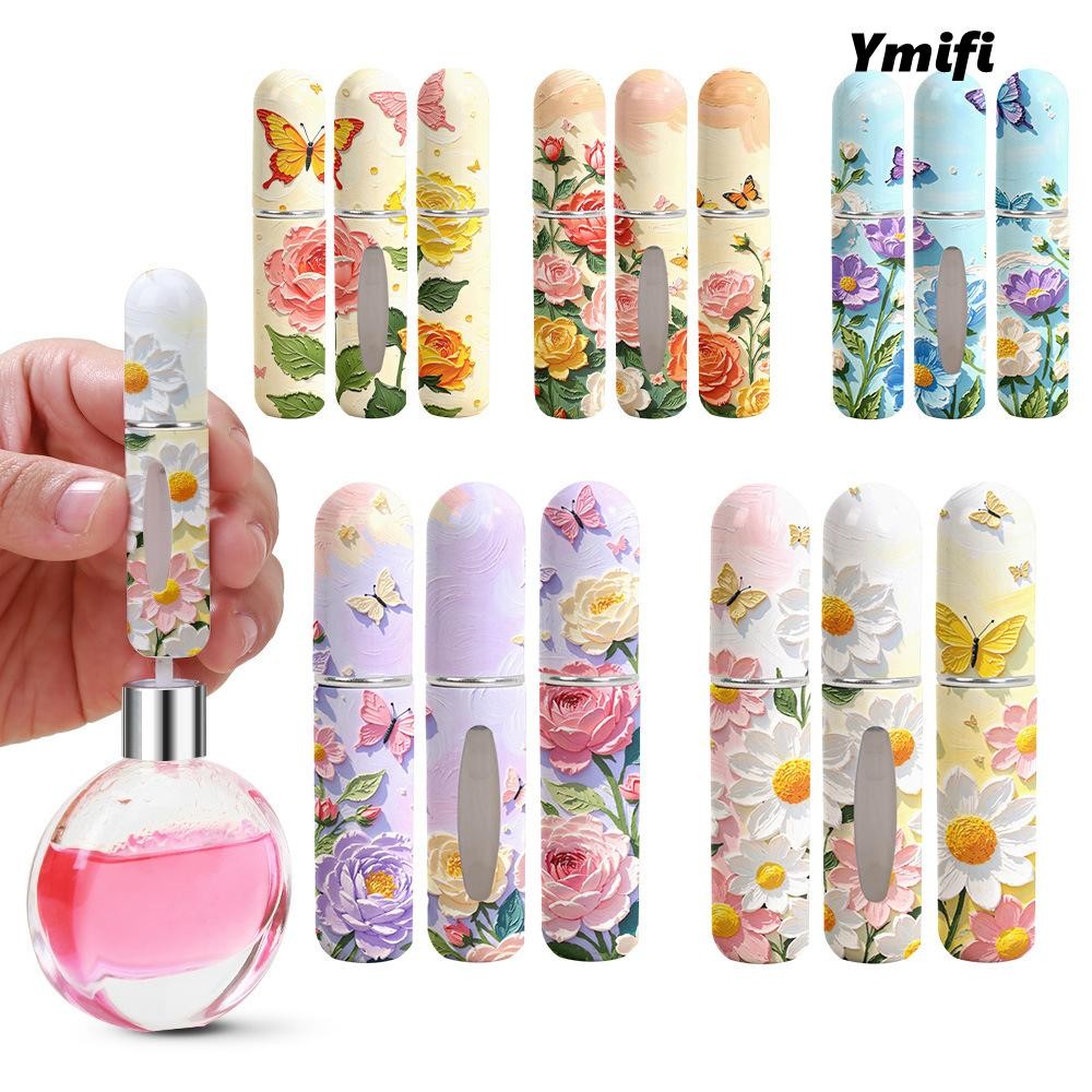 Bình Nước Hoa Mini YMIFI, Bình Xoay Xịt Di Động Có Thể Đổ Lại, Bình Xịt Bảo Quản Rỗng 5ml Hộp Đựng Mỹ Phẩm Rỗng