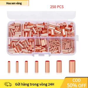 【24H】Bộ Cos Đồng 250 Cái, Đầu Nối Dây Ống Đồng Nhỏ Chất Lượng Cao, Chống Rỉ Sét