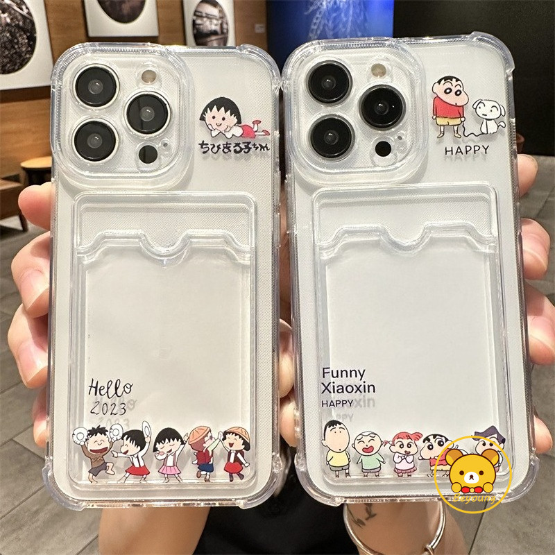 Vỏ Đựng Thẻ Crayon Shin-chan Cho Samsung Galaxy A17 A07 A56 A26 M36 A16 A06 M55 A55 A35 A25 A15 M15 F15 M54 5G 4G Vỏ Điện Thoại Ví Mềm Maruko Dễ Thương