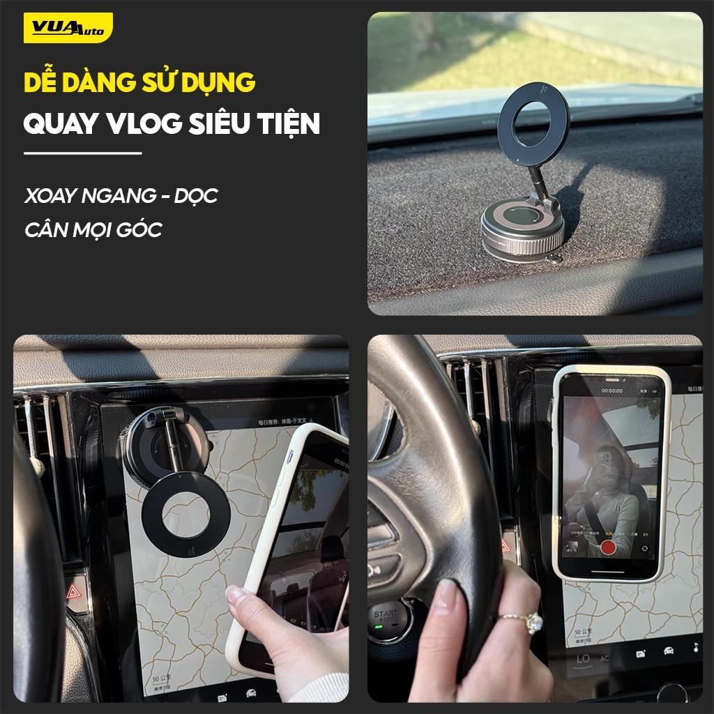Giá Đỡ Điện Thoại Trên Ô Tô Nam Châm Từ Tính Hít Chân Không Gắn Kính, Taplo Siêu Chắc Chắn BB-441
