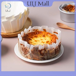 ULJ Basque Bánh Phô Mai Dầu Khay Giấy Có Thể Gập Lại Khuôn Bánh Phát Hành Dùng Một Lần Mousse Bánh Giấy Nướng Giấy Cạnh Chống Dầu.