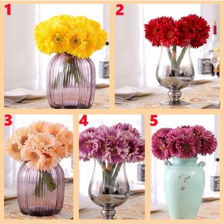 7 đầu gerbera, hoa nhân tạo cao cấp, gerbera phong phú, bó, gerbera, trang trí hoa năng lượng mặt trời