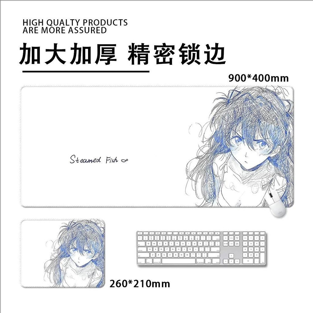 Miếng lót chuột Anime Chaotic Lines 90x40cm | Thảm để bàn phác thảo trừu tượng | Phong cách nghệ thuật Doodle | Chống trượt dày 3mm để chơi game