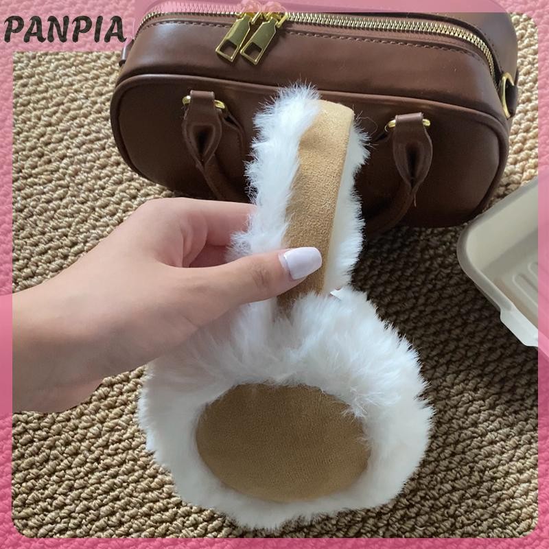 PANPIA-Áo Tai Ấm Áp Mùa Đông Maillard Nâu Da Lộn Sang Trọng Bịt Tai Nữ Có Thể Gập Lại Mềm Làm Dày Earmuffs Dễ Thương Đơn Giản Earlap Phụ Kiện