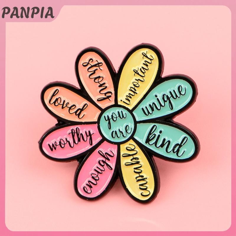 PANPIA-Tạo Ý Trích Dẫn Men Pin Động Lực Hoa Thổ Cẩm Thông Ve Áo Chân Nhắc Nhở Huy Hiệu Quần Áo Phụ Kiện Trang Sức Quà Tặng