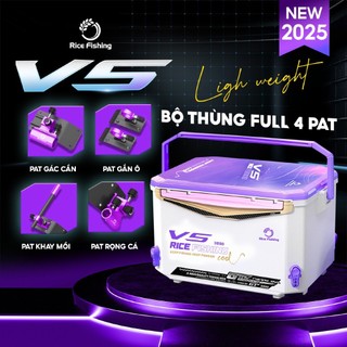 Thùng câu đài V5 Rice Fishing chân địa hình dung tích 30L phiên bản mới KK-62