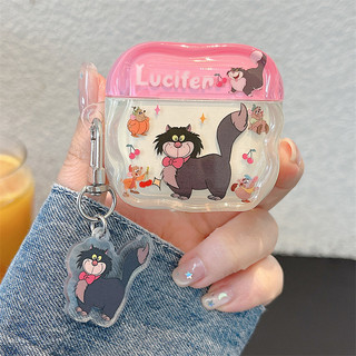 Cat Lucifer cho AirPods 1 / 2 3 Pro Pro Pro2 Airpod4 Bộ tai nghe Vỏ bảo vệ Bluetooth không dây AirPods Pro 3 4 Vỏ bảo vệ tai nghe