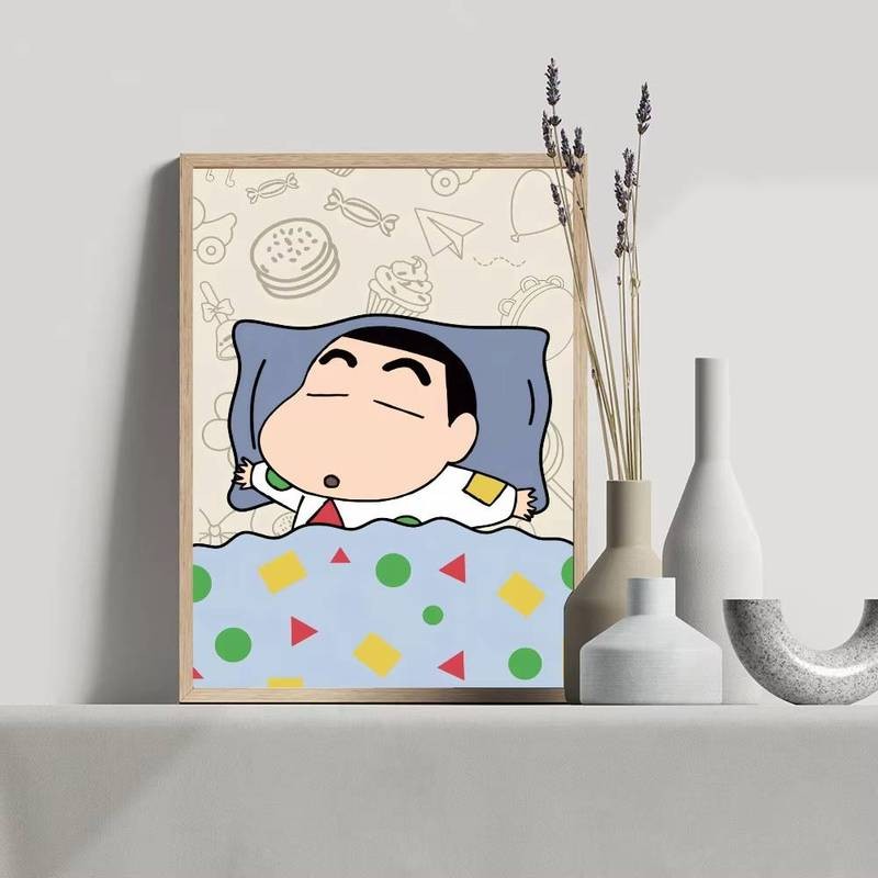 Poster canvas Crayon Shin-chan thích hợp cho phòng, quán bar, quán cà phê, tranh tường nghệ thuật thẩm mỹ