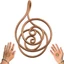 Vòng lòng bàn tay bằng đồng OLVIDO, Phụ kiện trang sức Vòng lòng bàn tay xoắn ốc thủ công, Vòng tay xoắn ốc năng lượng Reiki di động có thể điều chỉnh để thiền & năng lượng