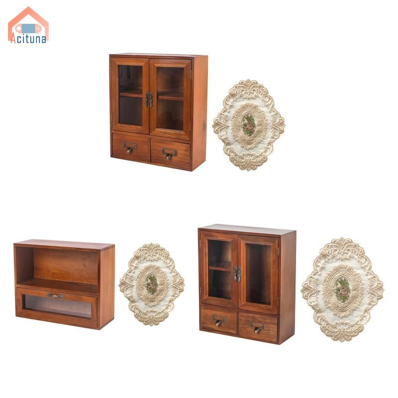 Tủ Bảo Quản Bằng Gỗ Có Ngăn Gỗ Đa Năng Kệ Trang Điểm Cổ Điển Để Bàn Sắp Xếp Cho Phòng Tắm Văn Phòng Tại Nhà