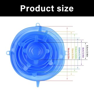 Bộ nắp silicon co giãn ấm cúng 6 chiếc Vỏ bát đĩa hiệu quả Vỏ bát silicon cho sự tươi mát và