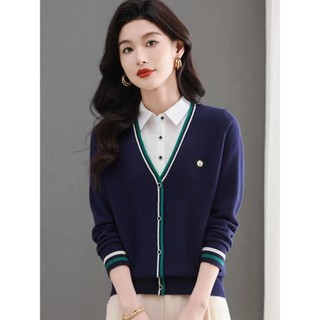 Áo Polo Nữ Tay Dài Cổ Chui Đầu Kiểu Hàn Quốc, Chất Liệu Dệt Kim Thoải Mái
