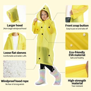 Áo Mưa Trẻ Em PURECOTTON0 và EVA - Chống Thấm Nước Bền Bỉ Unisex