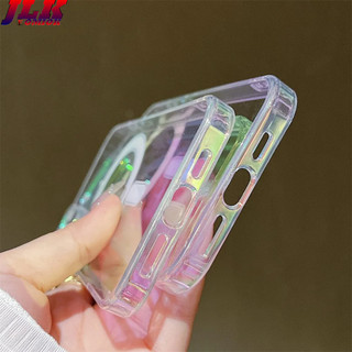[JLK] ốp iphone 17 pro feỐp từ tính trong suốt Gradient đầy màu sắc Aurora cho iPhone 17 16 15 14 Pro Max Plus 13 12 11 17 Air Transparent Soft TPU Cover cho S25 Edge S24 S23 FE S22 Ultra A16 A26 A36 A56