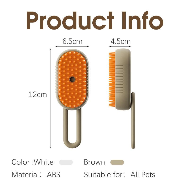 HamshMoc Thú Cưng Massage Lược Xịt Mèo Chó Chải Lông Tẩy Lông Với Răng Mềm Sạc USB Cho Thú Cưng Phụ Kiện Làm Đẹp